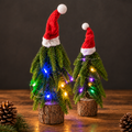 Santas hat light up tree (Set of 2)