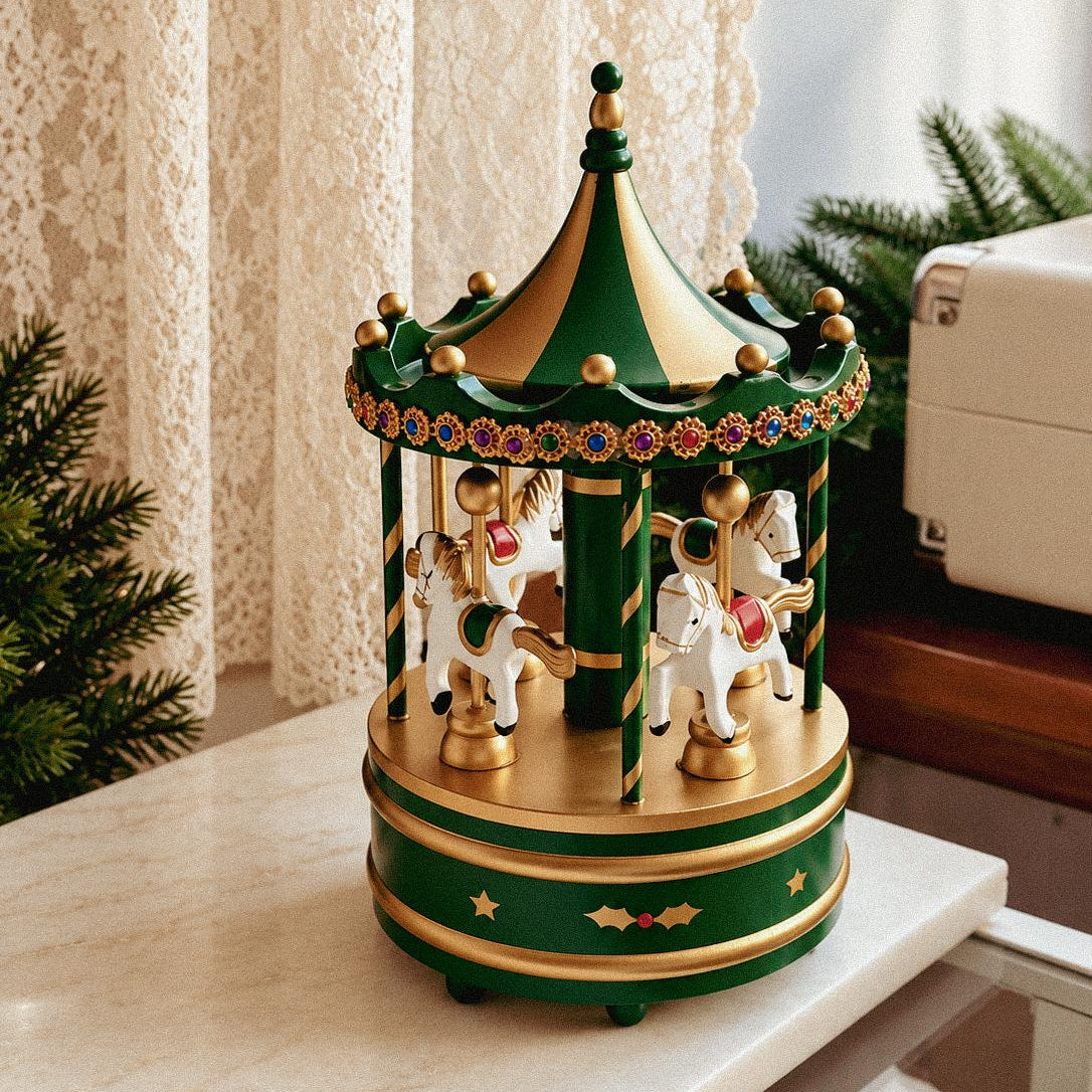 Evergreen Carousel Music Box