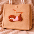 Puppy Love jute Tote Bag