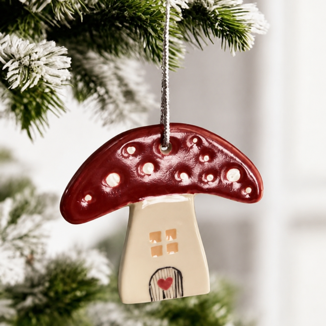 Whimsical Mushroom Tree Ornament