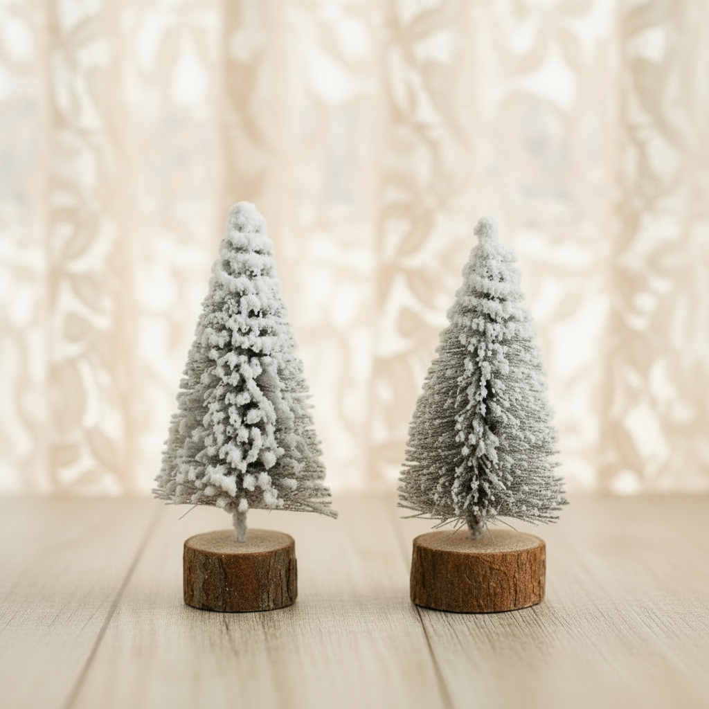 Mini Snow dusted Christmas tree (Set of 2)