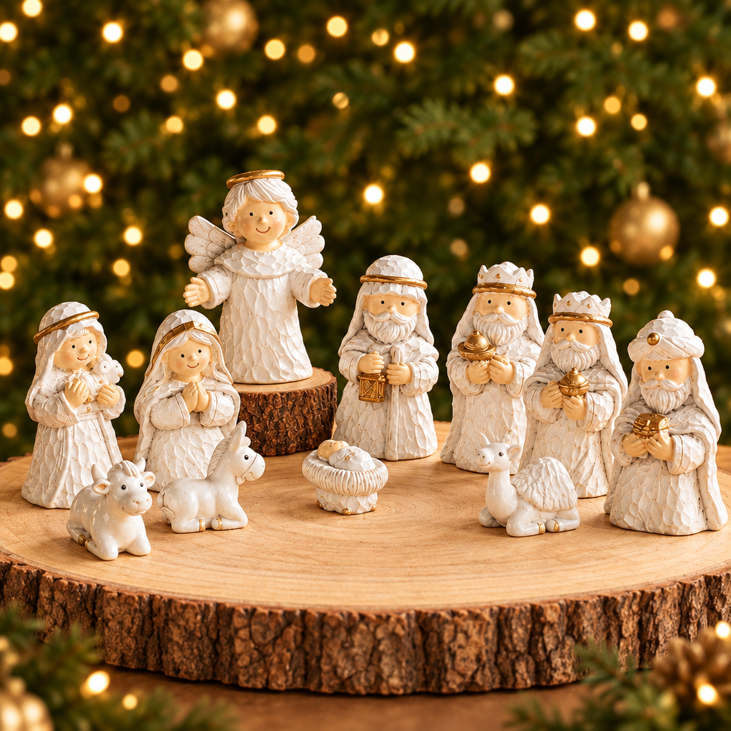 Nativity Miniature Figurines ~ White