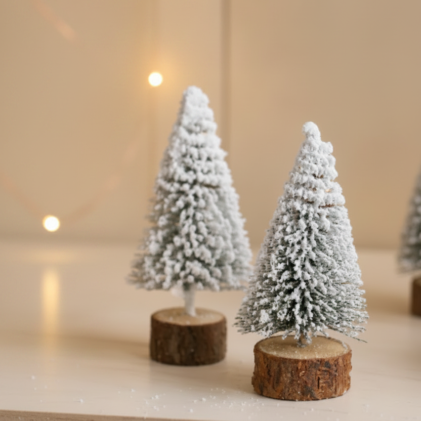Mini Snow dusted Christmas tree (Set of 2)